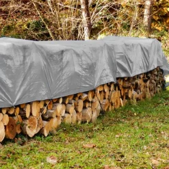 Abdeckplane Gewebeplane mit Ösen 1,5x6 m 180g/m² in Grau aus PE