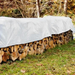 Abdeckplane Gewebeplane mit Ösen 1,5x6 m 180g/m² in Weiß aus PE