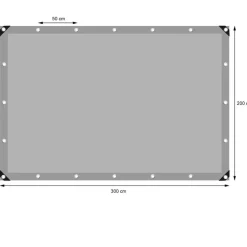 Abdeckplane Gewebeplane mit Ösen 2x3 m 180g/m² in Grau aus PE