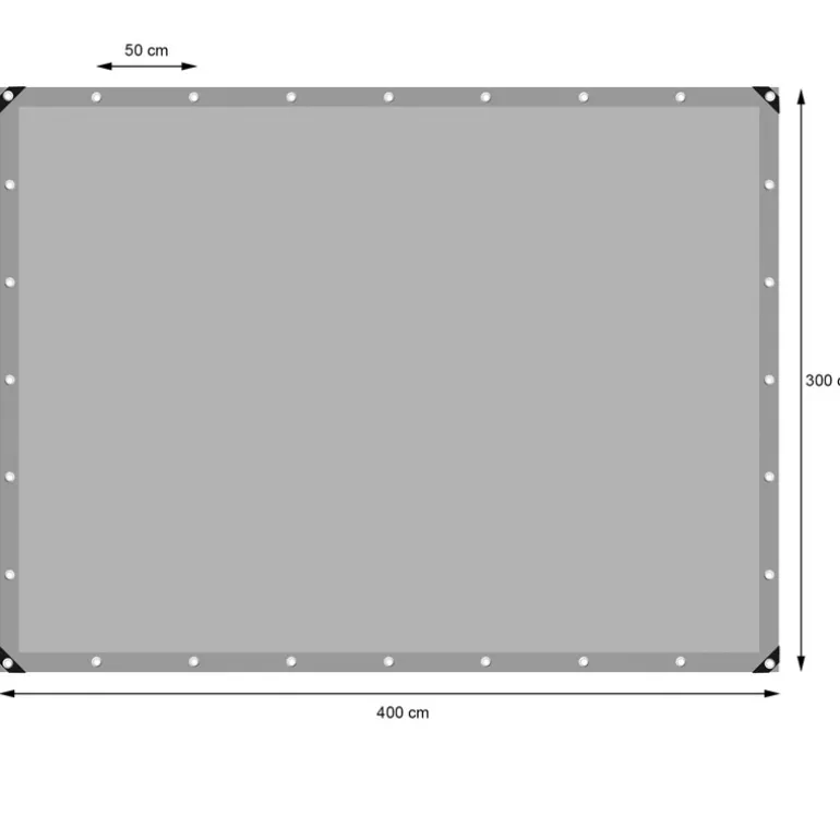 Abdeckplane Gewebeplane mit Ösen 3x4 m 180g/m² in Grau aus PE