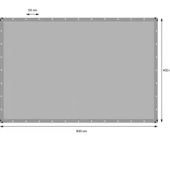 Abdeckplane Gewebeplane mit Ösen 4x6 m 180g/m² in Grau aus PE