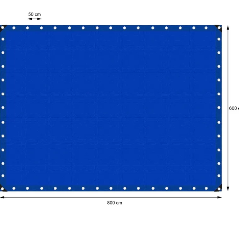 Abdeckplane Gewebeplane mit Ösen 6x8 m 180g/m² in Blau aus PE