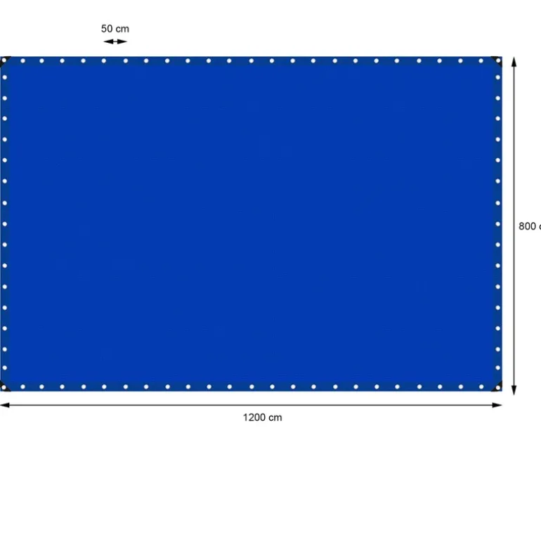 Abdeckplane Gewebeplane mit Ösen 8x12 m 180g/m² in Blau aus PE