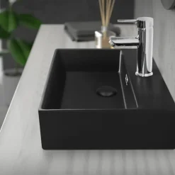 Ablaufgarnitur für Waschbecken mit Überlauf Edelstahl ML-Design