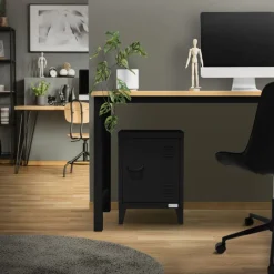 Aktenschrank Büroschrank Industrial 40x30x57,5 cm Schwarz aus Stahl ML-Design