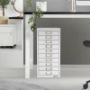 Aktenschrank mit 10 Schubladen 28x38x60 cm Weiß aus Metall ML-Design