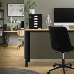 Aktenschrank mit 5 Schubladen 28x38x33 cm Schwarz aus Metall ML-Design