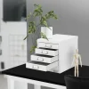Aktenschrank mit 5 Schubladen 28x38x33 cm Weiß aus Metall ML-Design