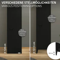 Aktenschrank Spindschrank 1-türig 38x38x137,5 cm Schwarz aus Stahl ML-Design