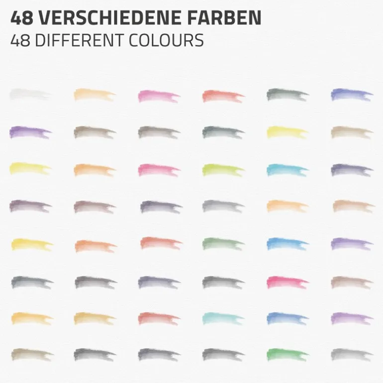Aquarellfarben Malkasten 48 Farben in Metallbox Silber mit Zubehör