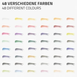 Aquarellfarbkasten mit 48 Farben inklusive Pinsel und Papier Malkasten Set