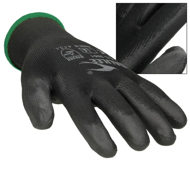 Arbeitshandschuhe 1 Paar mit PU-Beschichtung Schwarz Größe XXL