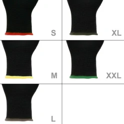 Arbeitshandschuhe 12 Paar mit PU-Beschichtung Schwarz Größe XXL