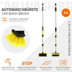 Auto Waschbürste mit Aluminium Teleskop Stiel bis 300 cm