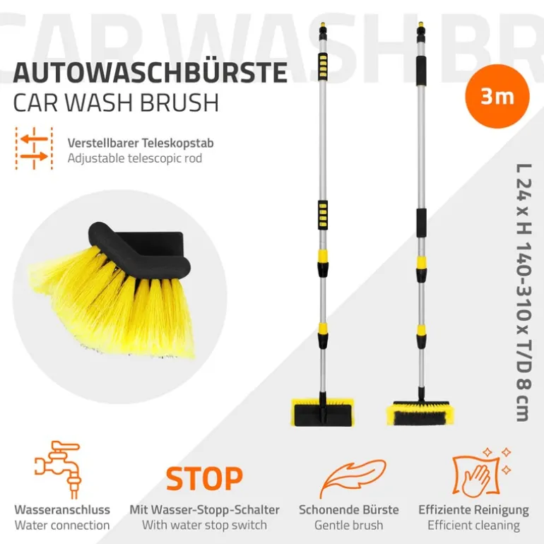 Auto Waschbürste mit Aluminium Teleskop Stiel bis 300 cm