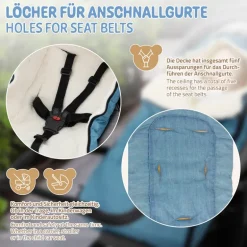 Babyfußsack 94x48x10 cm Jeans-Blau aus Polyester Joyz
