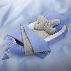 Babynest Set 5 Tlg. 90x50 cm Walmuster aus Baumwolle Joyz