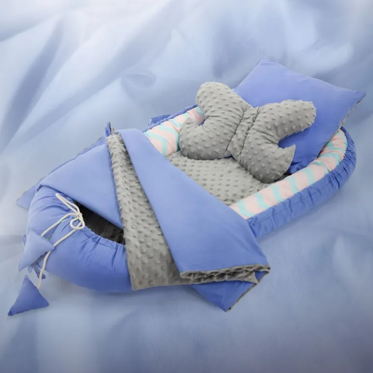 Babynest Set 5 Tlg. 90x50 cm Walmuster aus Baumwolle Joyz