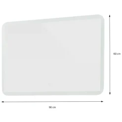 Badezimmer LED-Spiegel eckig mit Touchschalter 90x60 cm Weiß aus Glas ML-Design