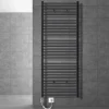 Badheizkörper Elektrisch mit Heizstab 900W 750x1800 mm Anthrazit gerade mit Seitenanschluss