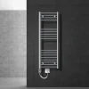 Badheizkörper Elektrisch mit Heizstab 1200W 400x1200 mm Chrome gebogen mit Seitenanschluss