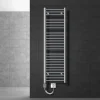 Badheizkörper Elektrisch mit Heizstab 1200W 400x1500 mm Chrome gerade mit Seitenanschluss