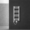 Badheizkörper Elektrisch mit Heizstab 600W 300x800 mm Weiß gerade mit Seitenanschluss
