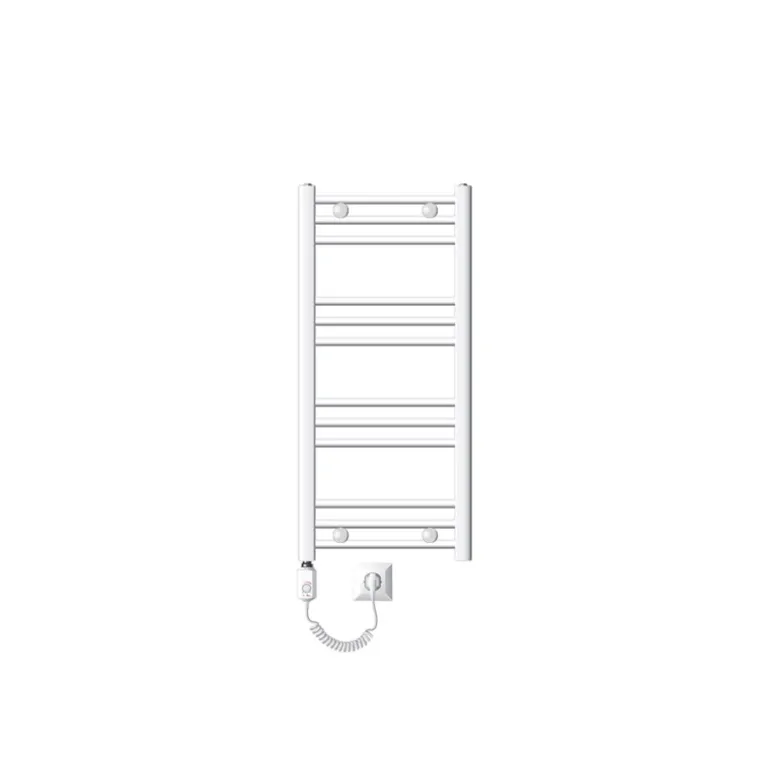 Badheizkörper Elektrisch mit Heizstab 600W 400x800 mm Chrome gebogen mit Seitenanschluss LuxeBath