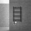 Badheizkörper Elektrisch mit Heizstab 600W 500x800 mm Anthrazit gebogen mit Seitenanschluss