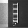 Badheizkörper Elektrisch mit Heizstab 900W 300x1400 mm Weiß gerade mit Seitenanschluss