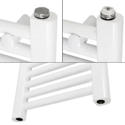 Badheizkörper Elektrisch mit Heizstab 900W 400x1200 mm Weiß gebogen mit Seitenanschluss