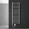 Badheizkörper Elektrisch mit Heizstab 900W 500x1500 mm Chrome gebogen mit Seitenanschluss