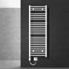 Badheizkörper Elektrisch mit Heizstab 900W 500x1500 mm weiß gebogen mit Seitenanschluss