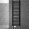 Badheizkörper Elektrisch mit Heizstab 900W 500x1800 mm Anthrazit gebogen mit Seitenanschluss