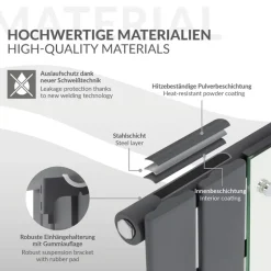 Badheizkörper Flach mit Spiegel 1200x450 mm Anthrazit ML-Design