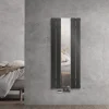 Badheizkörper Flach mit Spiegel und Wand Anschlussgarnitur 45x120 cm Anthrazit ML-Design