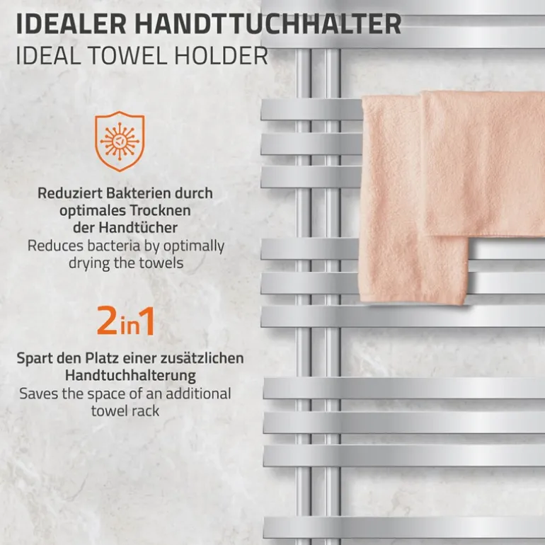 Badheizkörper Iron EM mit Heizstab 1200W 500x1200 mm Chrome