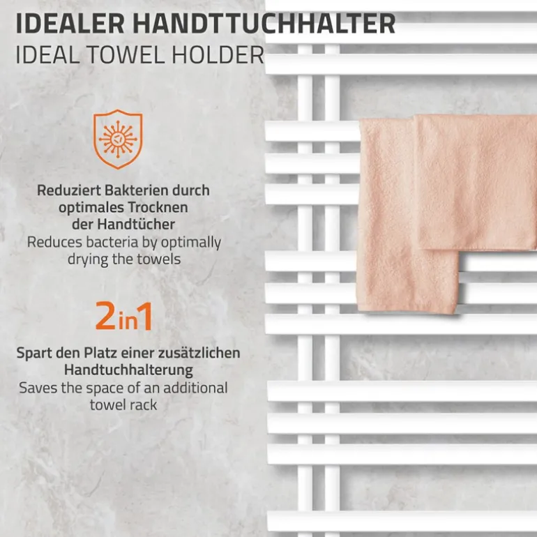 Badheizkörper Iron EM mit Heizstab 1200W 500x1200 mm Weiß