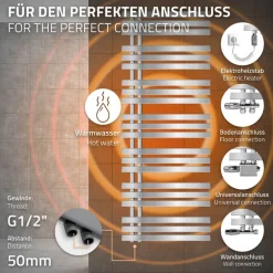 Badheizkörper Iron EM mit Heizstab 1200W 600x1600 mm Chrome
