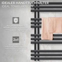 Badheizkörper Iron EM 500x1200 mm Anthrazit