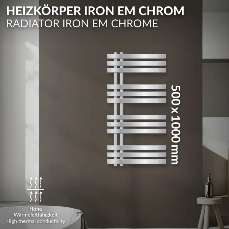 Badheizkörper Iron EM 500x1000 mm Chrome