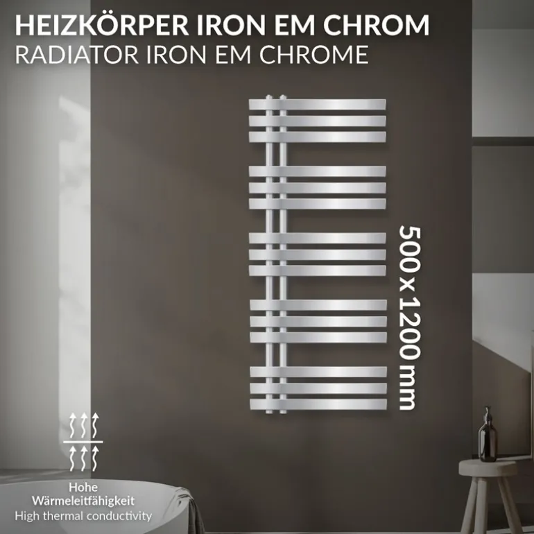 Badheizkörper Iron EM 500x1200 mm Chrome