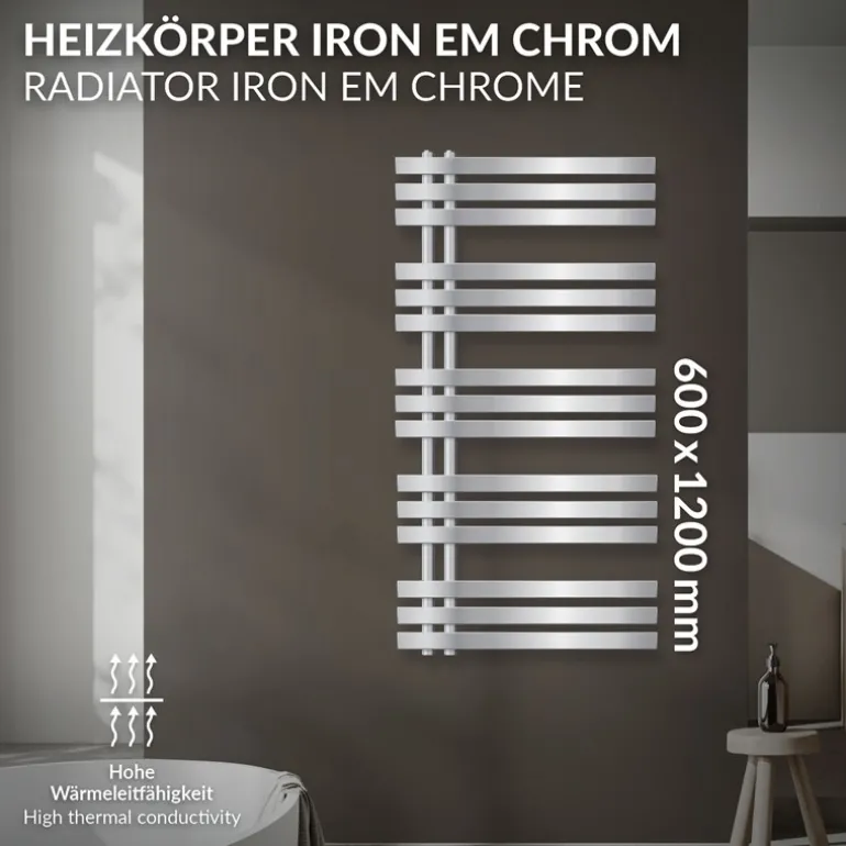 Badheizkörper Iron EM 600x1200 mm Chrome