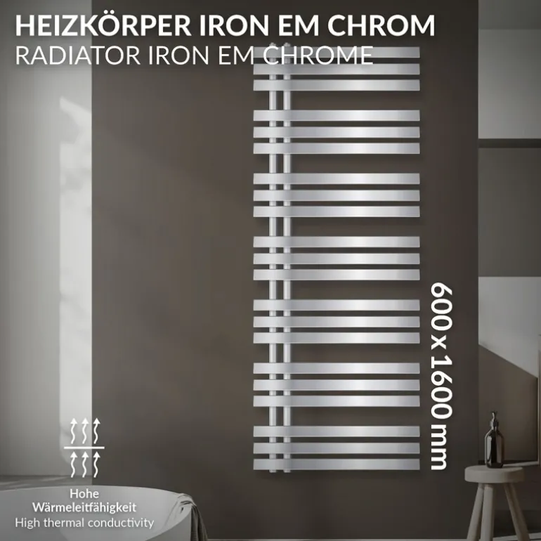 Badheizkörper Iron EM 600x1600 mm Chrome