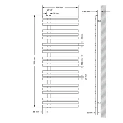 Badheizkörper Iron EM 600x1600 mm Chrome