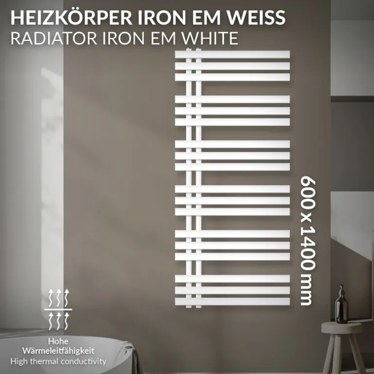Badheizkörper Iron EM 600x1400 mm Weiß