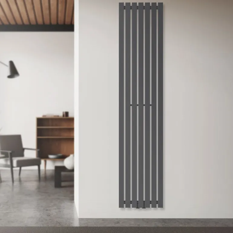 Badheizkörper mit Mittelanschluss 1800x370 mm Anthrazit vertikal LuxeBath