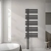Badheizkörper Mittelanschluss 500x1200 mm Anthrazit mit Boden Anschlussgarnitur LuxeBath
