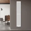 Badheizkörper Mittelanschluss 260x1600 mm Weiß mit Boden Thermostatventil LuxeBath