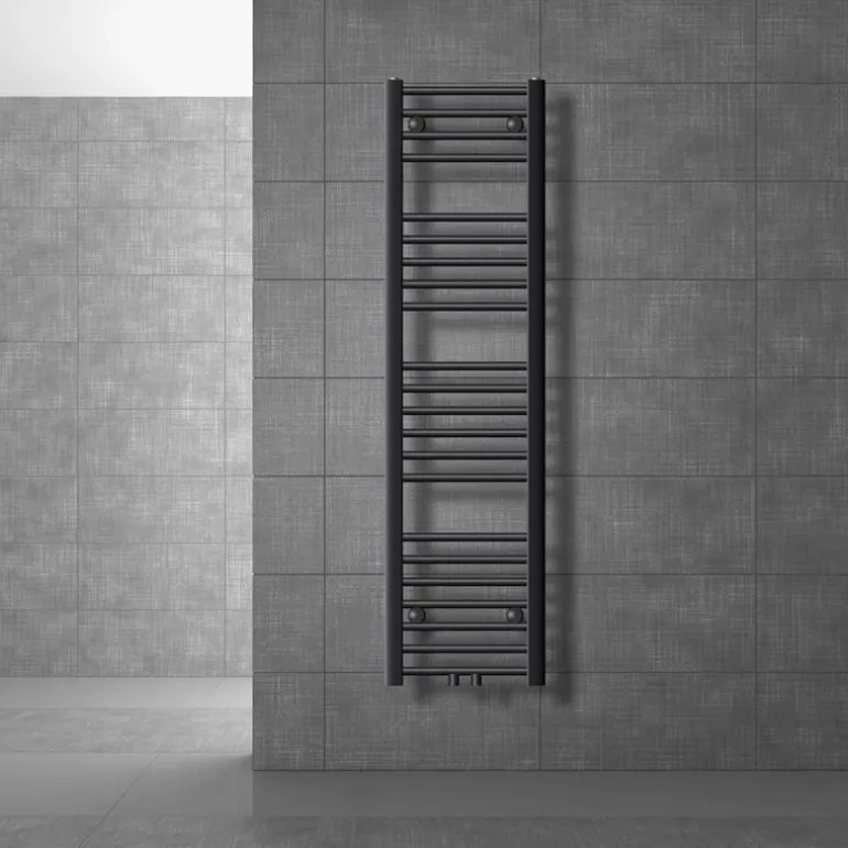 Badheizkörper Mittelanschluss 300x1400 mm Anthrazit gerade inkl. Montagematerial LuxeBath